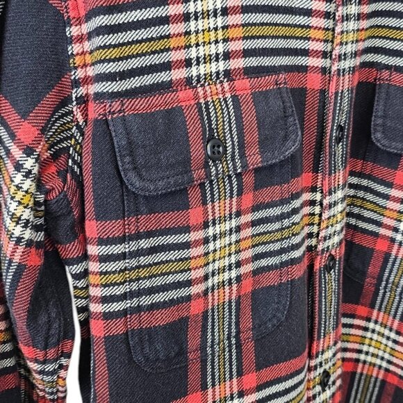 FILSON Mens Long Sleeve Button Up Thick Flannel Work Shirt, Shacket,Plaid, Small - Picture 7 of 8